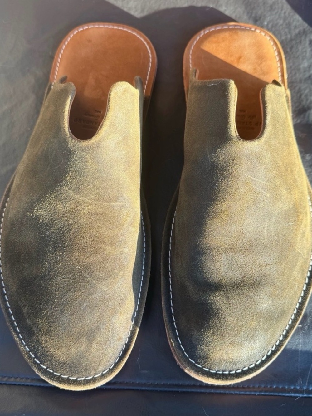 Men's Slip-On Suede Casual Loafers in Olive